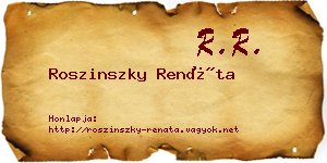 Roszinszky Renáta névjegykártya